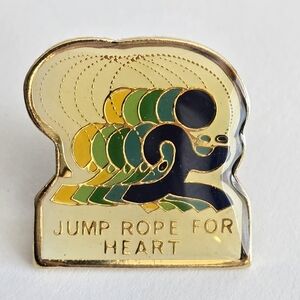 Vintage Jump Rope for Heart lapel pin enamel brooch jumprope